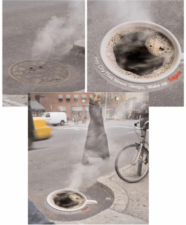 Folgers Coffee Advertisement Commercial New York City manhole covers